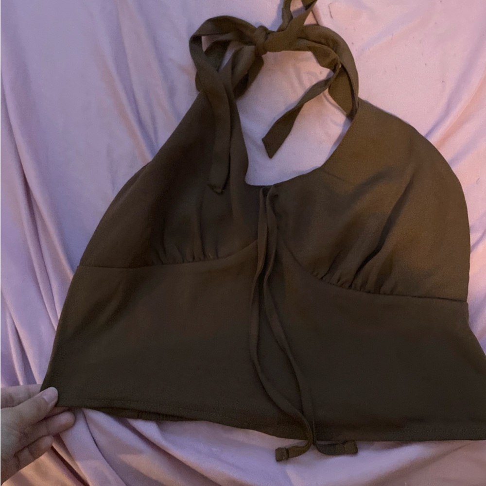 Brown halter top
